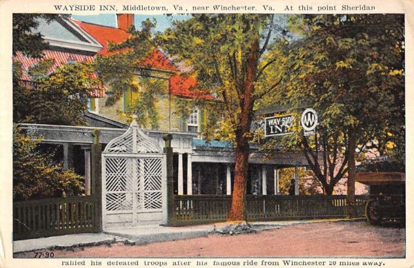 Middletown Virginia Wayside Inn Street View Antique Postcard K103296