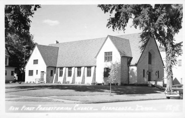 Oskaloosa Iowa First Presbyterian Church Real Photo Antique Postcard K103376