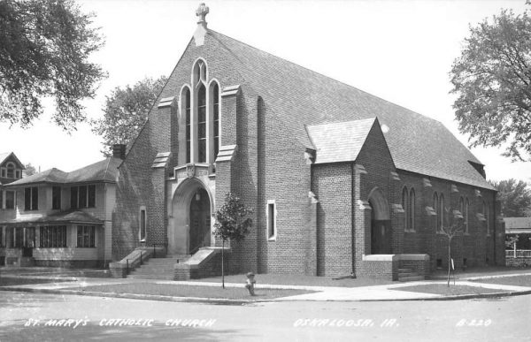 Oskaloosa Iowa St Marys Catholic Church Real Photo Antique Postcard K103377