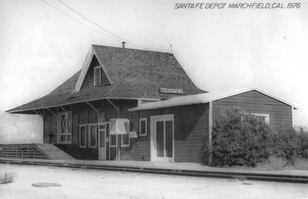 Marchfield California Santa Fe Depot Real Photo Vintage Postcard K103386