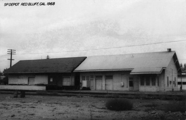 Red Bluff California SP Railroad Depot Real Photo Vintage Postcard K103389