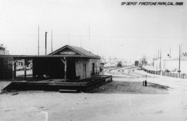 Firestone Park California SP Railroad Depot Real Photo Vintage Postcard K103391