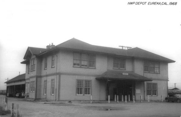 Eureka California NWP Railroad Depot Real Photo Vintage Postcard K103398