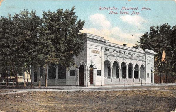 Moorhead Minnesota Rathskeller Street View Antique Postcard K103420