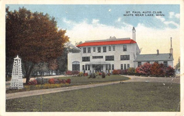 St Paul Minnesota White Bear Lae Auto Club Antique Postcard K103425