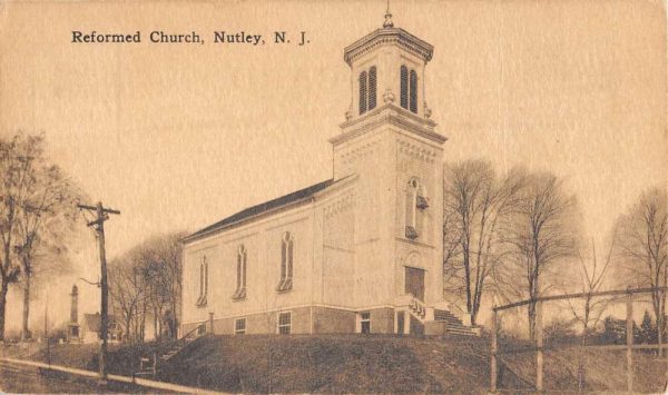 Nutley New Jersey Reformed Church Street View Antique Postcard K103428