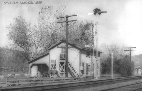 Lang California SP Railroad Depot Real Photo Vintage Postcard K103518