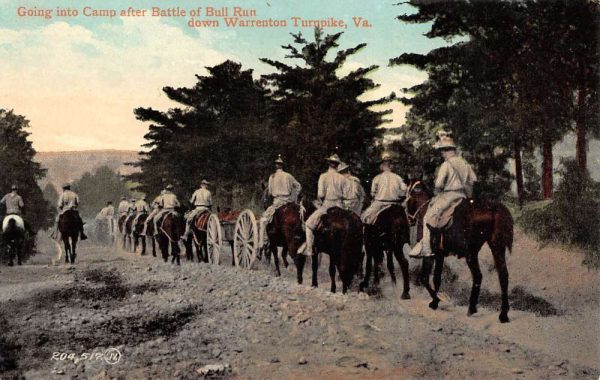 Warrenton Turnpike Virginia Military Riding To Camp Antique Postcard K103615