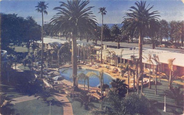 Santa Monica California Hotel Miramar Pool View Vintage Postcard K103672