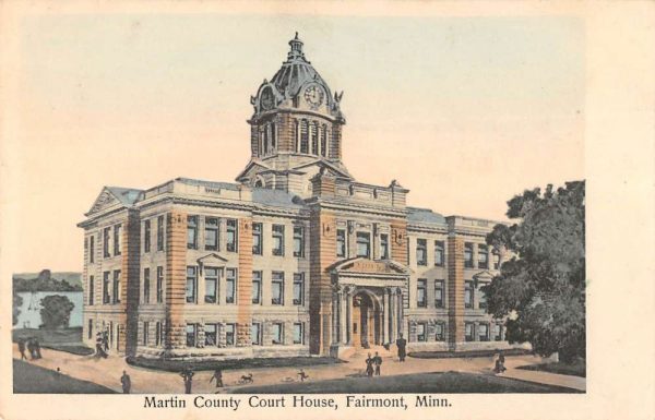 Fairmount Minnesota Martin Court House Street View Antique Postcard K103705