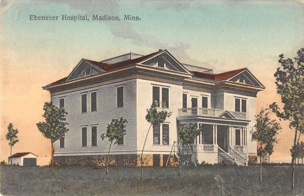 Madison Minnesota Ebenzer Hospital Street View Antique Postcard K103706