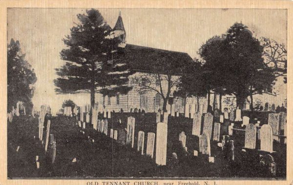 Freehold New Jersey Old Tennant Church Graveyard Antique Postcard K103723