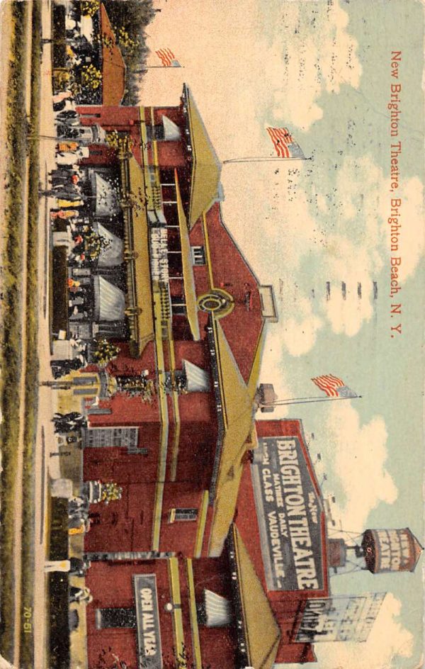 Brighton Beach New York outside New Brighton Beach Theatre antique pc Z50202