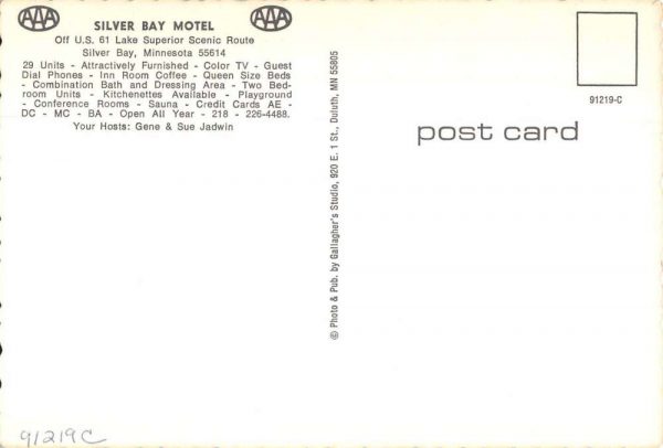 Silver Bay Minnesota Silver Bay Motel Multview Vintage Postcard J78164 - Image 2