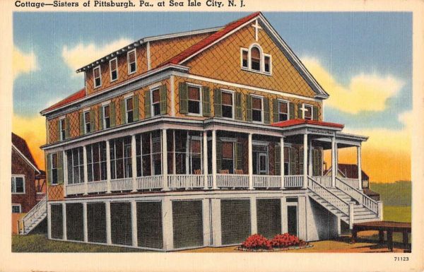 Sea Isle City New Jersey Sisters Of Pittsburgh Cottage Antique Postcard K101320