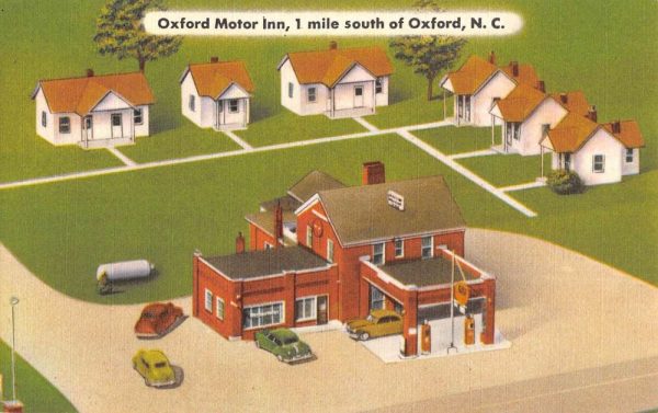 Oxford North Carolina Motor Inn Birdseye View Antique Postcard K101325