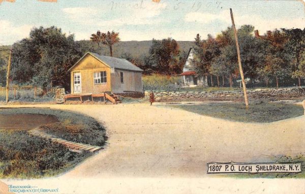 Loch Sheldrake New York Cottage Street View Antique Postcard K101362