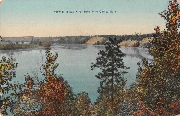 Pine Camp New York Black River Scenic View Antique Postcard J79487