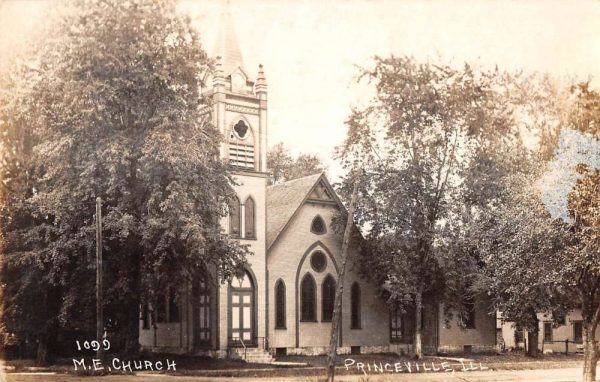 Princeville Illinois ME Church Real Photo Antique Postcard K103782