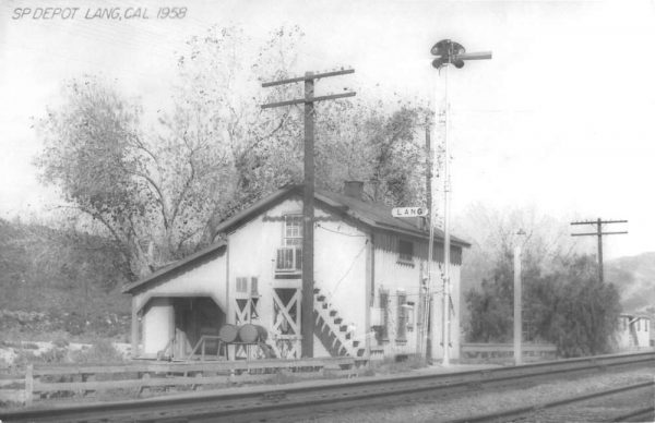 Lang California SP Railroad Depot Real Photo Vintage Postcard K103803