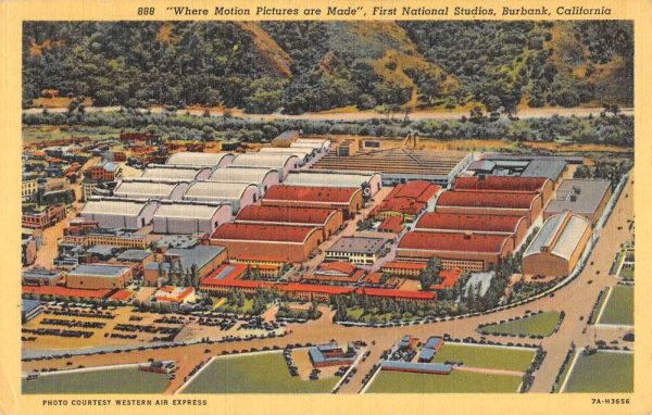 Burbank California National Studios Birdseye View Antique Postcard K103911