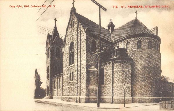 Atlantic City New Jersey St Nicholas Church Antique Postcard K103930