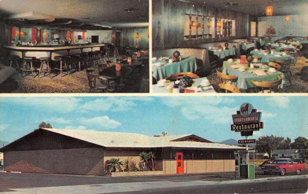 San Jacinto California Quarterhorse Restaurant Multiview Postcard K103988