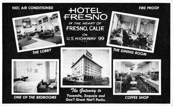 Fresno California Hotel Multiview Antique Postcard K104083