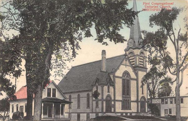 Northfield Massachusetts First Congregational Church Antique Postcard K104261