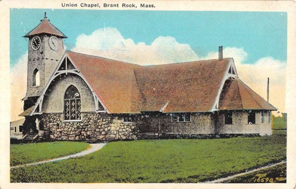 Brant Rock Massachusetts Union Chapel Street View Antique Postcard K104267