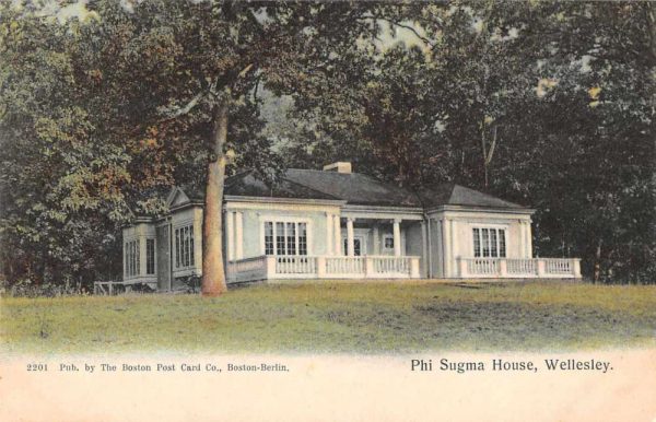 Wellesley Massachusetts Wellesley College Phi Sugma House Postcard J79768