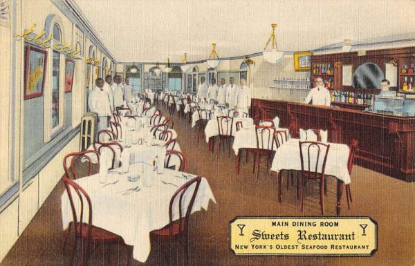 New York City Sweets Restaurant Interior Antique Postcard K104351