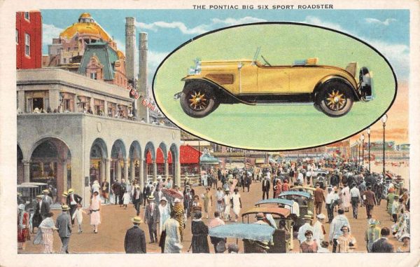 Atlantic City New Jersey Oakland Pontiac Sixes Antique Postcard K104358