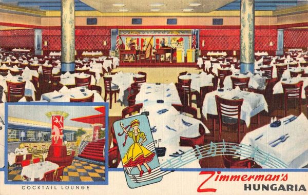 New York City Zimmermans Hangaria Interior Antique Postcard K104419