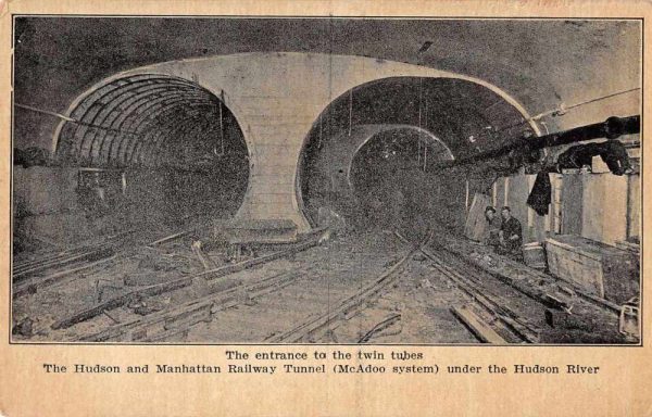 New York City Hudson and Manhattan Railway Tunnel McAdoo Postcard J79927