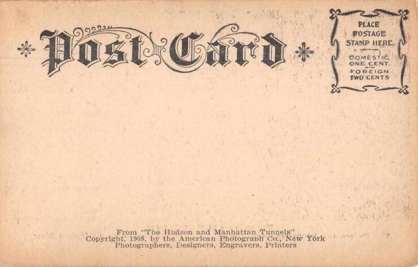 New York City Hudson and Manhattan Railway Tunnel McAdoo Postcard J79927 - Image 2