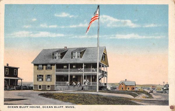 Ocean Bluff Massachusetts House Street View Antique Postcard K104612