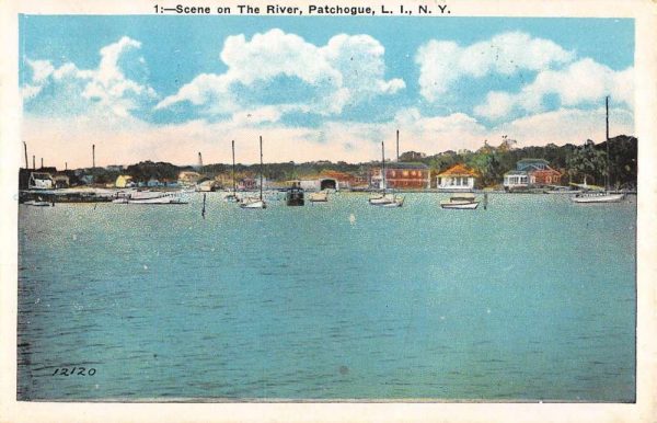 Patchogue New York Scenic Waterfront View Antique Postcard K104638