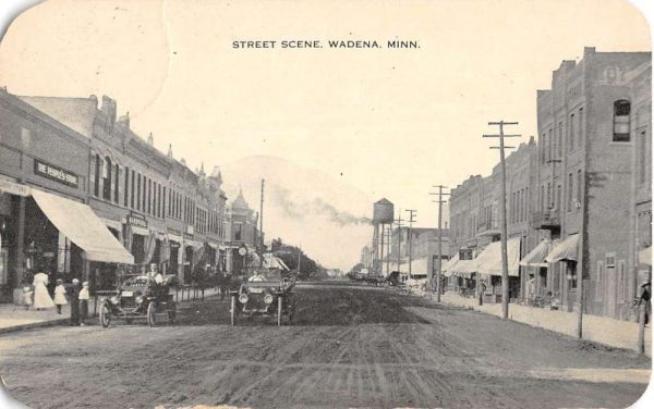 Wadena Minnesota Street Scene Historic Bldgs Antique Postcard K104717