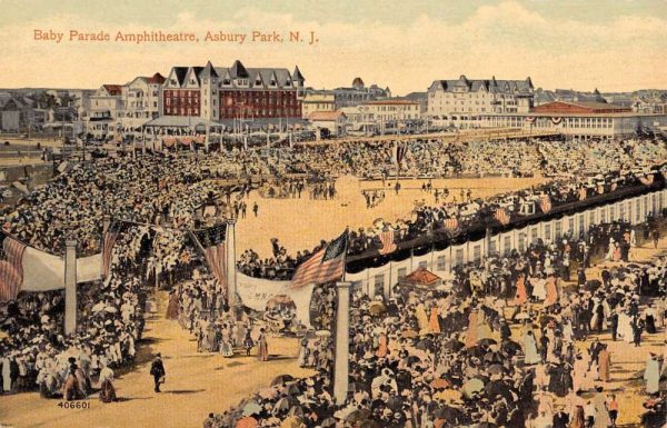 Asbury Park New Jersey Baby Parade Amphitheatre Antique Postcard K104722