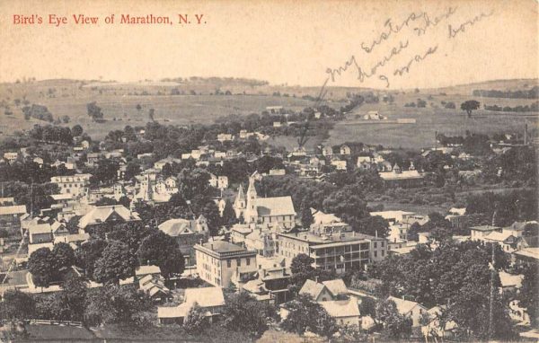 Marathon New York Birdseye View Of City Antique Postcard K104762