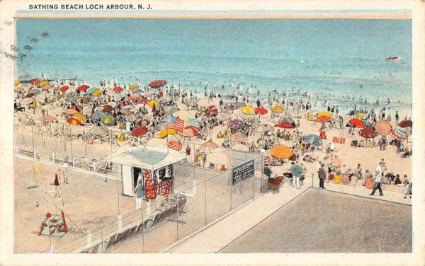 Loch Arbour New Jersey Bathing Beach Birdseye View Antique Postcard K104802