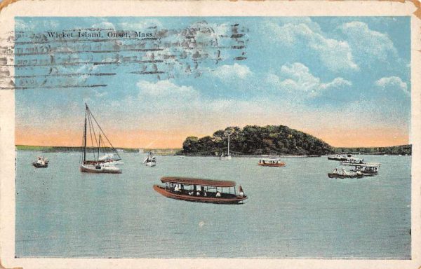 Onset Massachusetts Wicket Island Waterfront Antique Postcard K104833