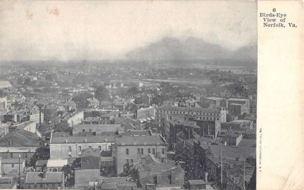 Norfolk Virginia Birdseye View Of City Antique Postcard K104907