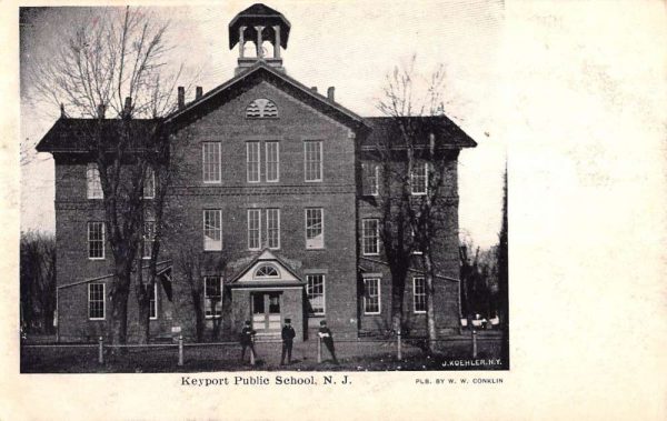 Keyport New Jersey Public School Street View Antique Postcard K104942