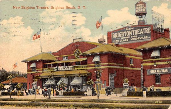 Brighton Beach New York outside New Brighton Beach Theatre antique pc Z50202