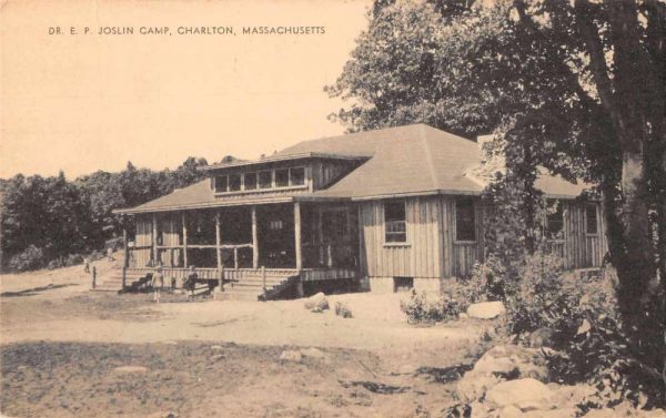 Charlton Massachusetts Joslin Camp Building Antique Postcard J79988