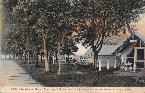 Windsor Beach New York White City Tents Antique Postcard J80069