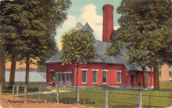 East Palestine Ohio Pumping Station Exterior View Antique Postcard J80190