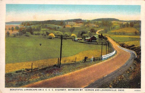 Mt Vernon Loudenville Ohio Highway Scenic View Vintage Postcard J80234